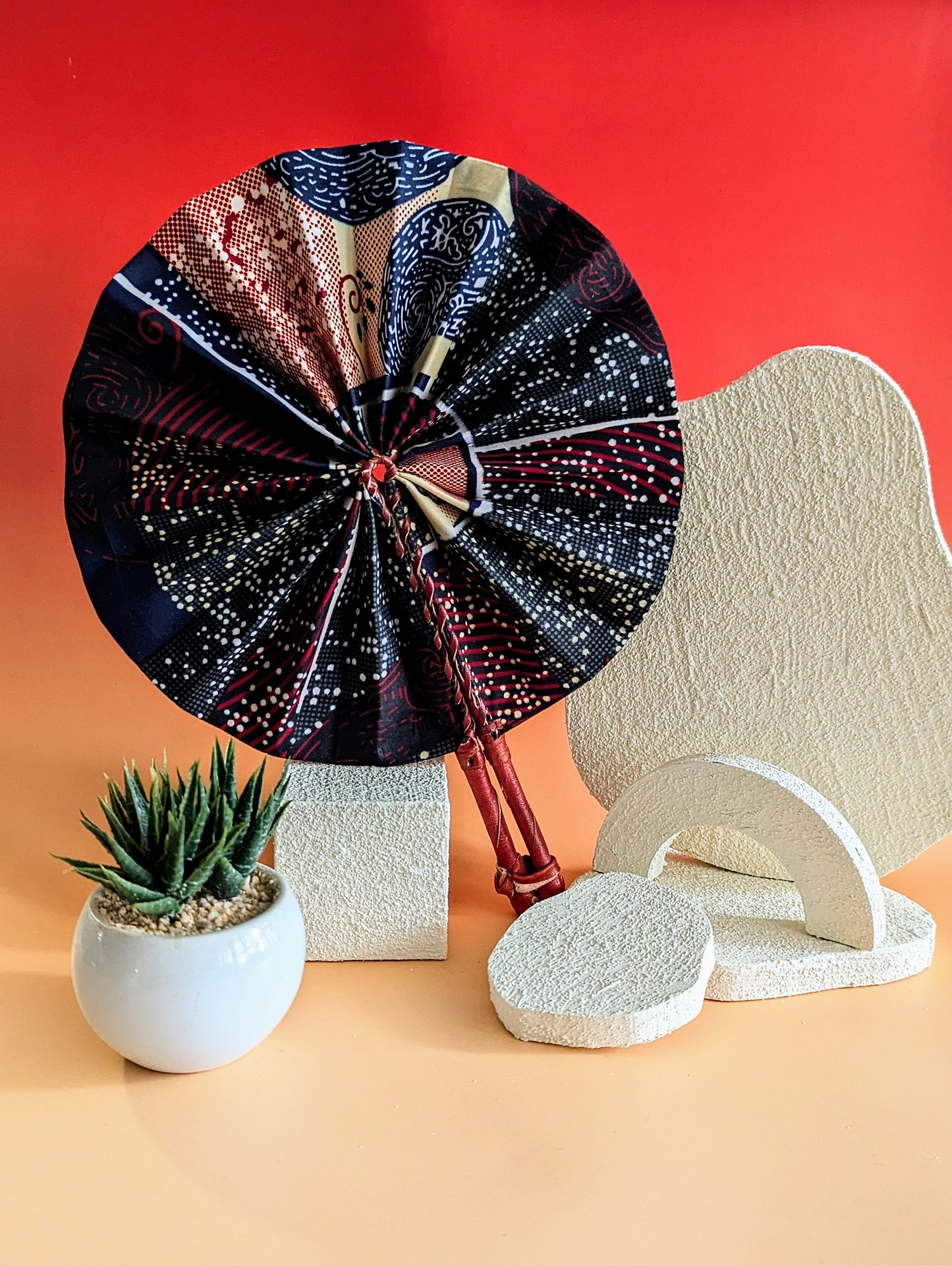 AFRICAN PRINT FOLDING FANS