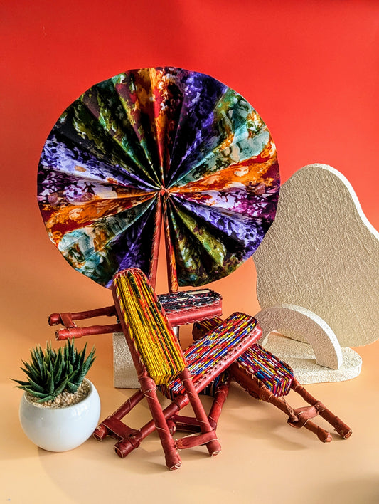 AFRICAN PRINT FOLDING FANS